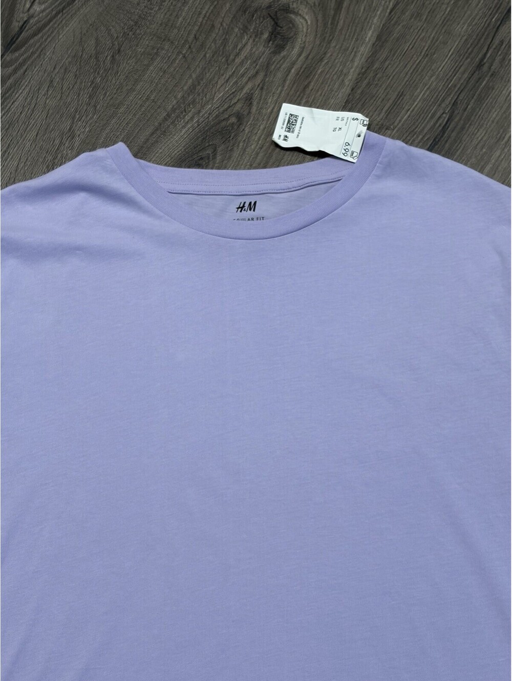 H&M Men's Regular Fit Crewneck T-Shirt Lilac Light Purple Short Sleeve XL NWT
